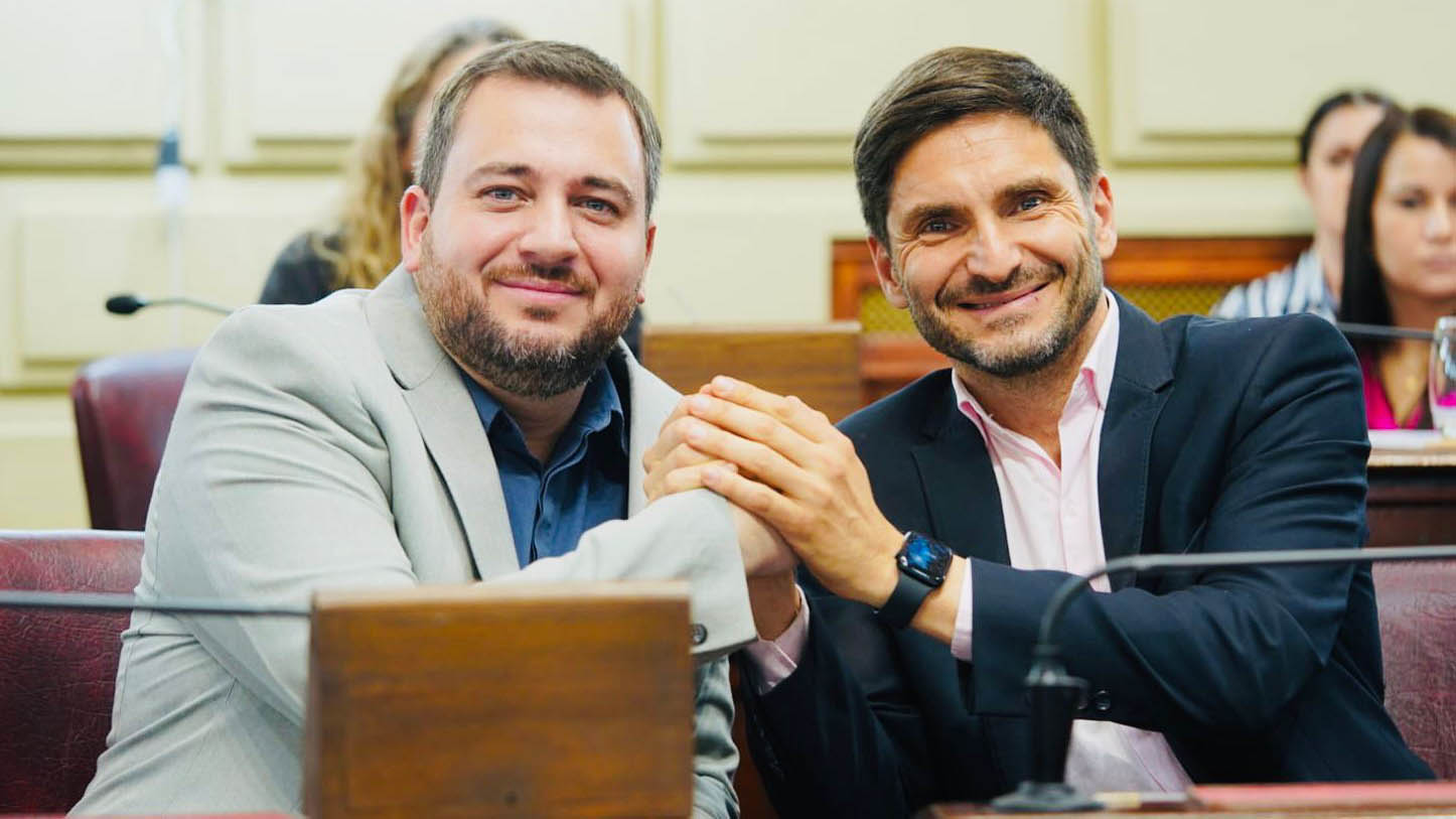 Walter Ghione y Maximiliano Pullaro. Cámara de Diputados de la provincia de Santa Fe | Crédito: @WalterGhione